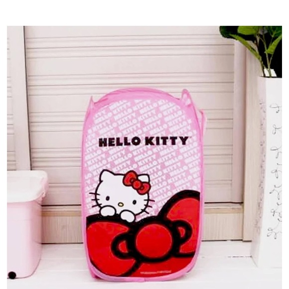 Hello Kitty Home Pop-Up Clothes Hamper Pink Bow NWT - Picture 1 of 3